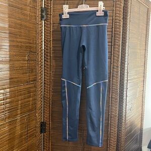 Gap Fit Dry Kids Navy Leggings with Multicolor Accents Yoga Running, Size M